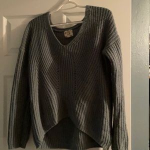 Chunky knit dusty blue sweater